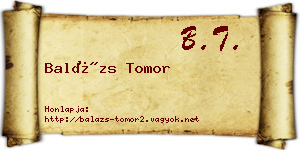 Balázs Tomor névjegykártya