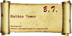 Balázs Tomor névjegykártya